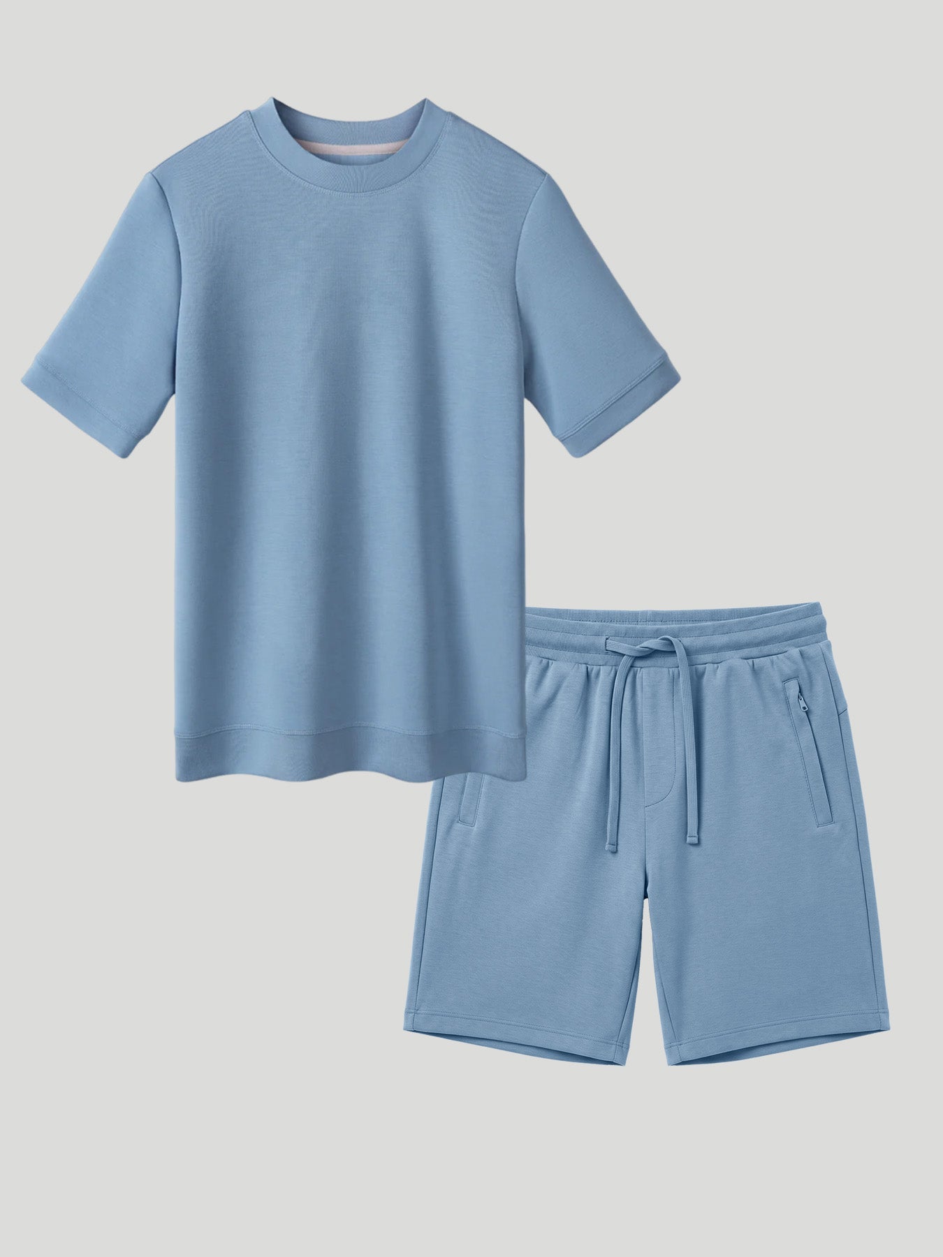 Modal Blend Short Sleeve Tee And Casual Short 8" Set