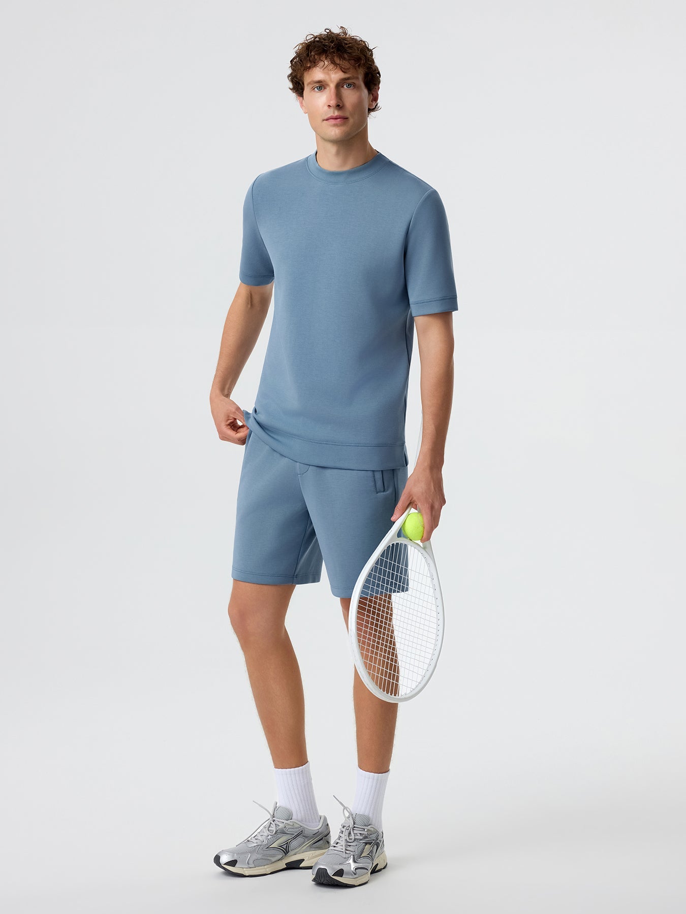 Modal Blend Short Sleeve Tee And Casual Short 8" Set