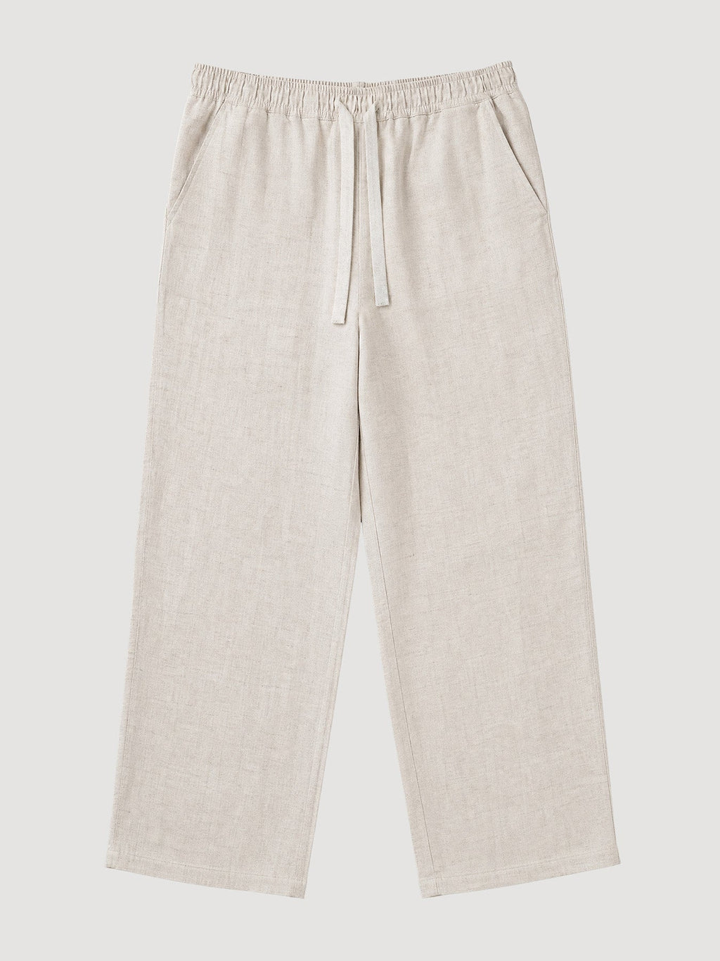 Natural Linen Straight Leg Trousers 30"
