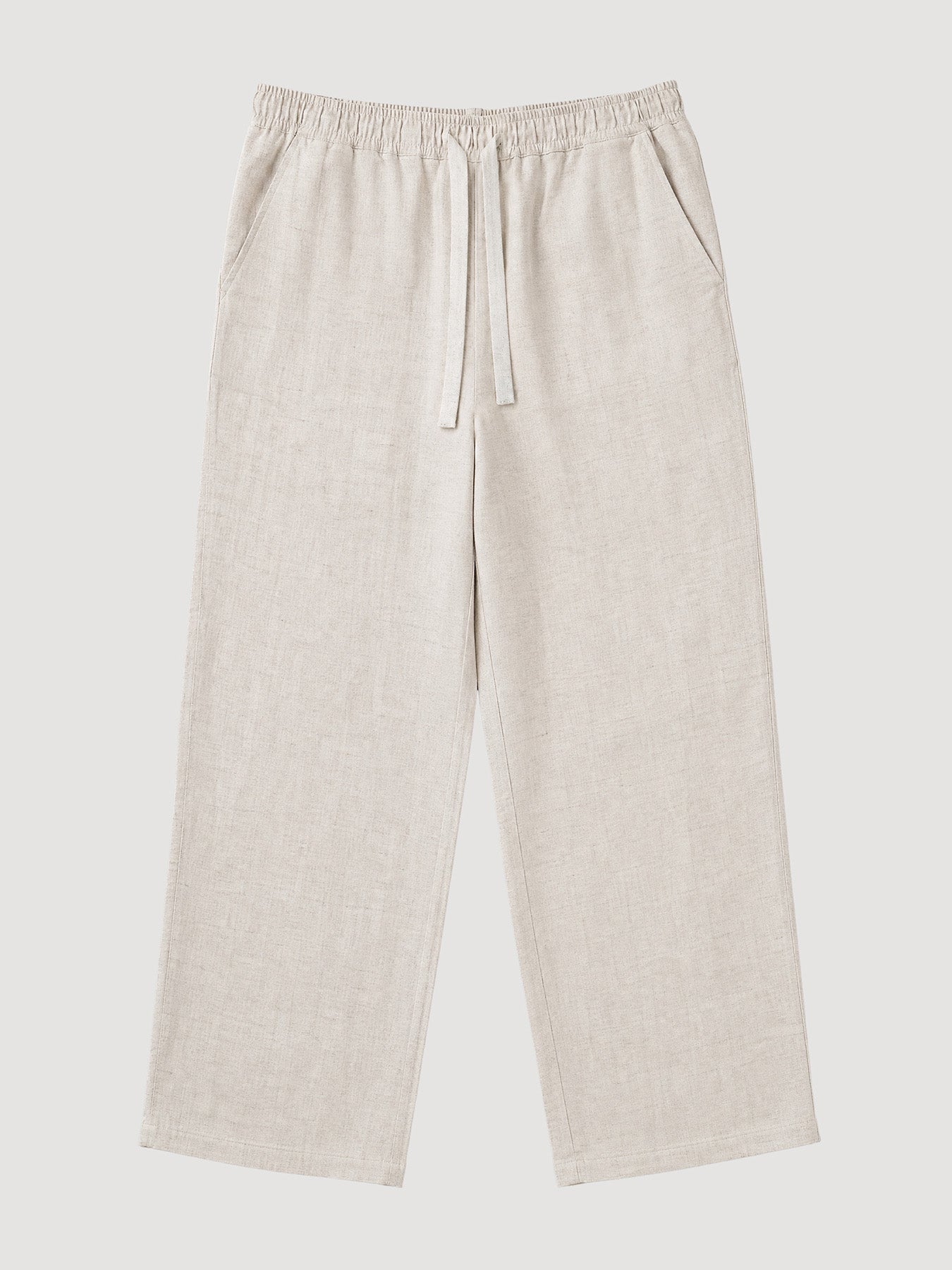 Natural Linen Straight Leg Trousers 30"