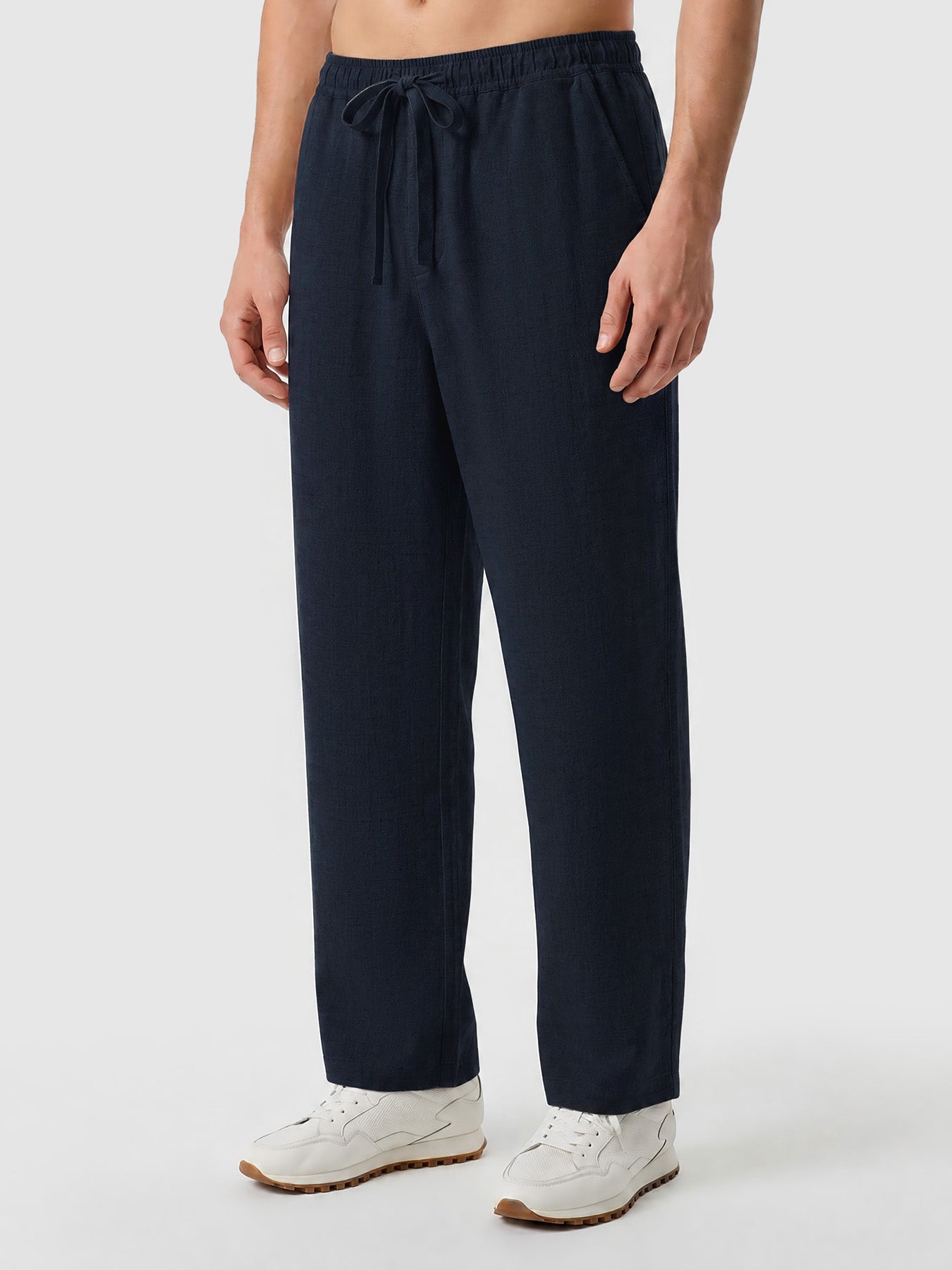 Natural Linen Straight Leg Trousers 30"