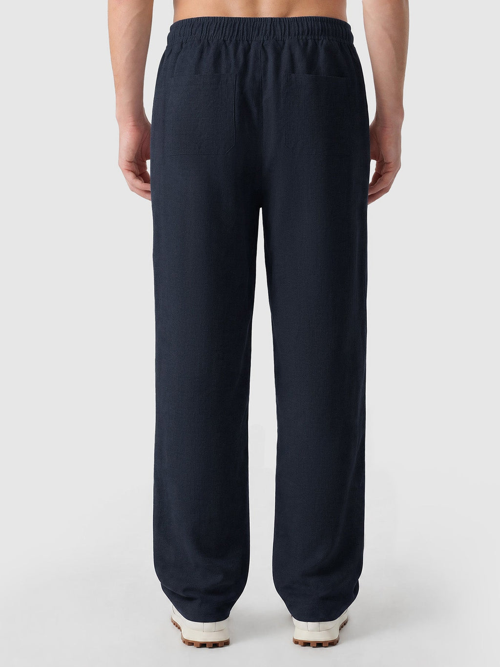 Natural Linen Straight Leg Trousers 30"