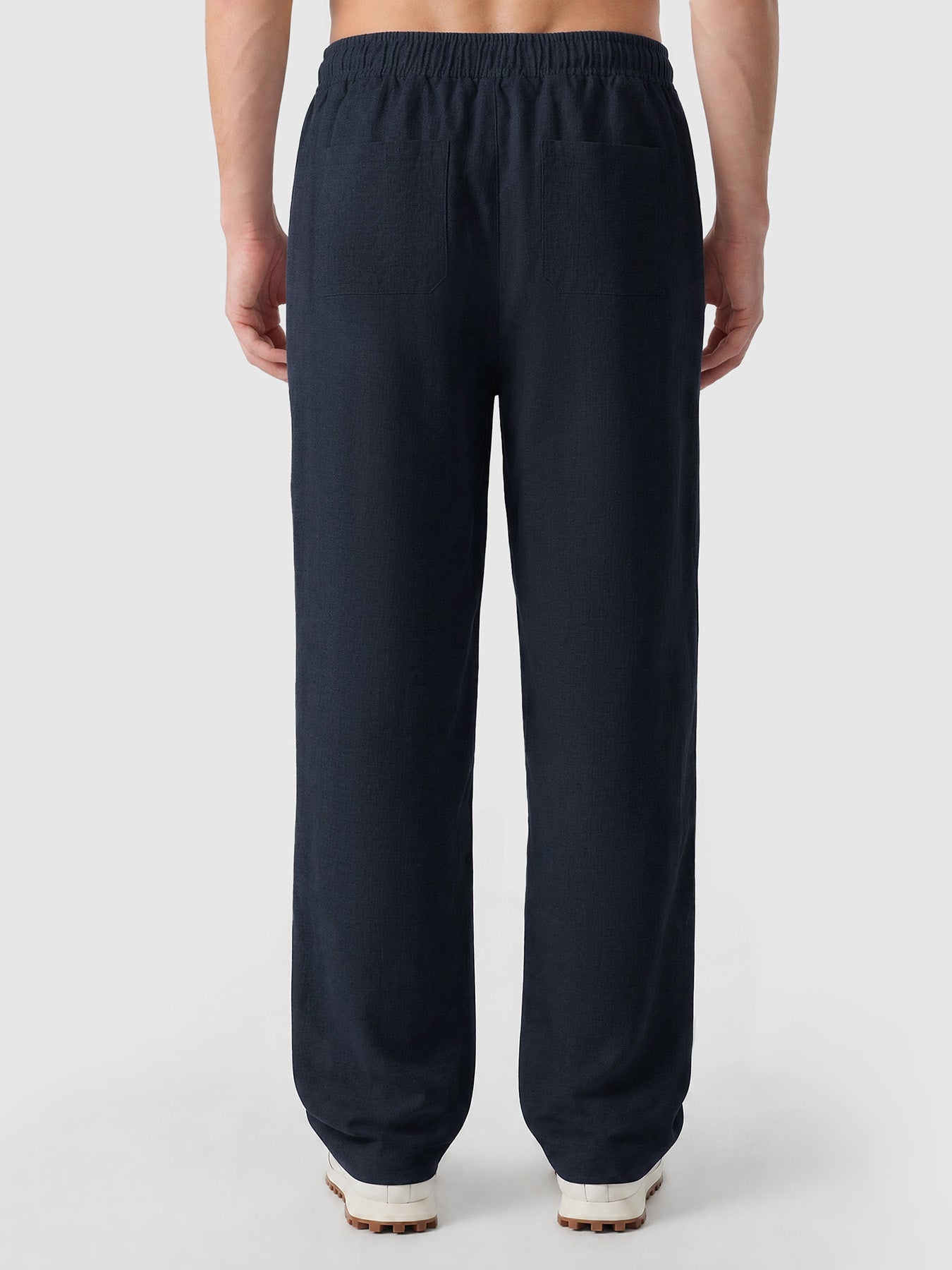 Natural Linen Straight Leg Trousers 30"