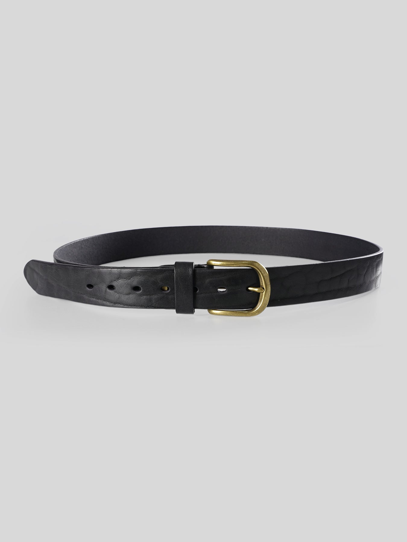 Fioboc Brass Buckle Leather Dress Belt