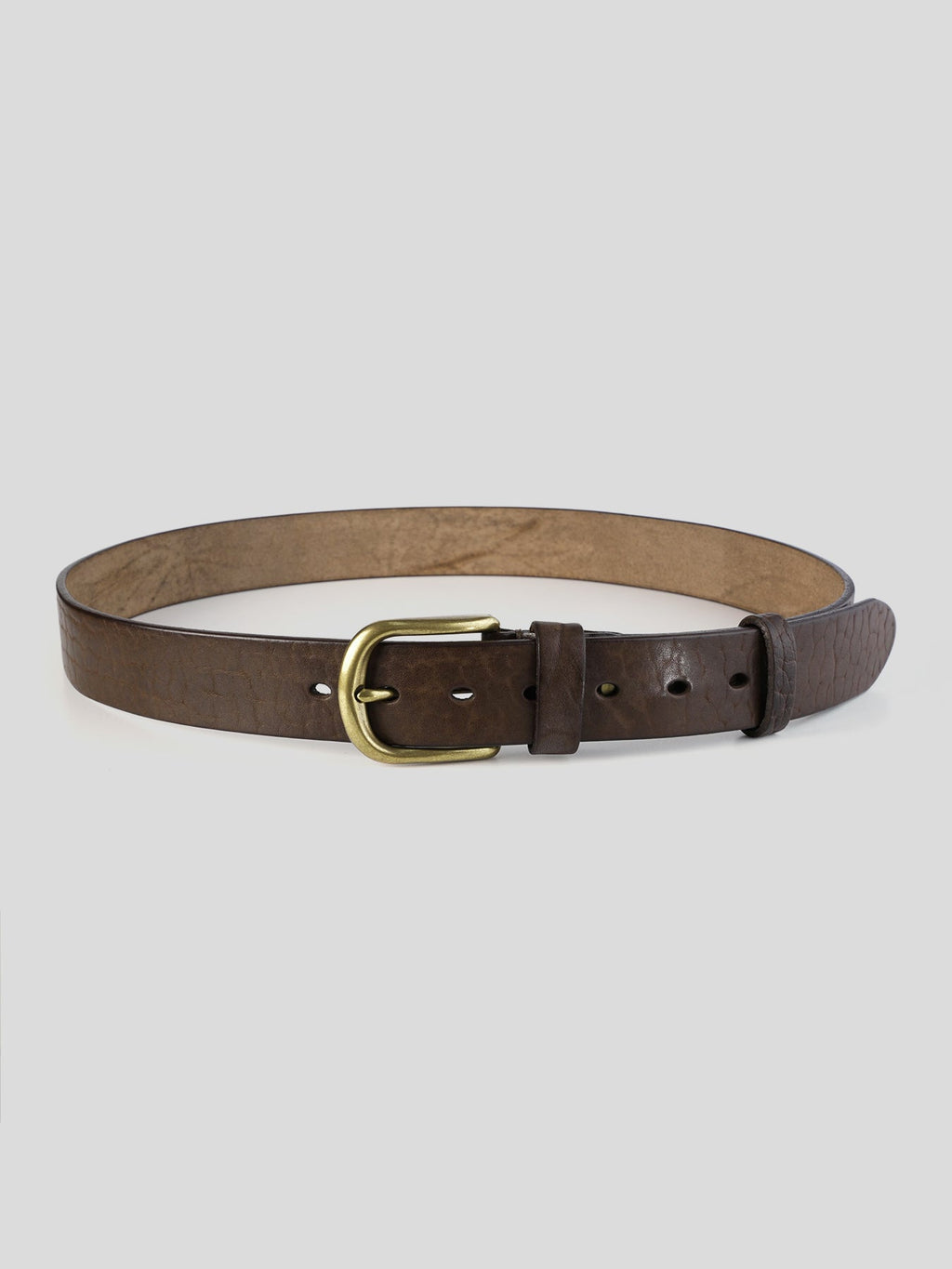 Fioboc Brass Buckle Leather Dress Belt